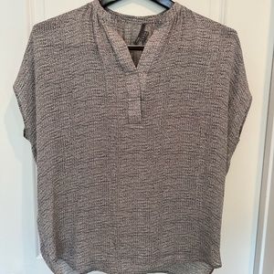 Vince 100% Silk Faux Knit Drape Blouse